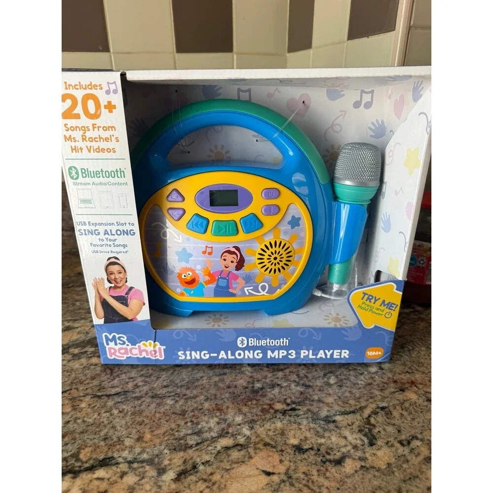 eKids Ms Rachel Bluetooth Karaoke Machine with Microphone for Kids